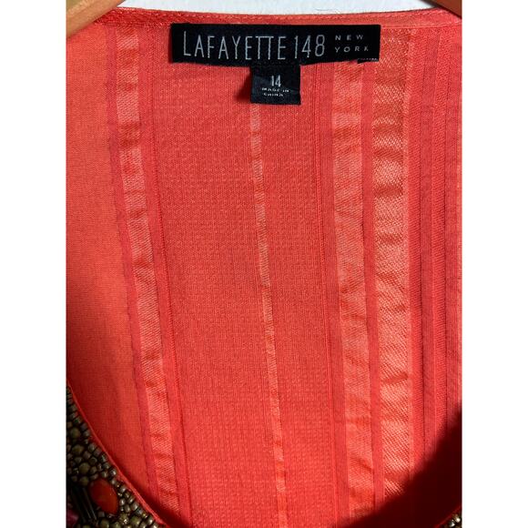 Lafayette 148 New York Beaded detail Long sleeve Size 14 - Picture 5 of 7